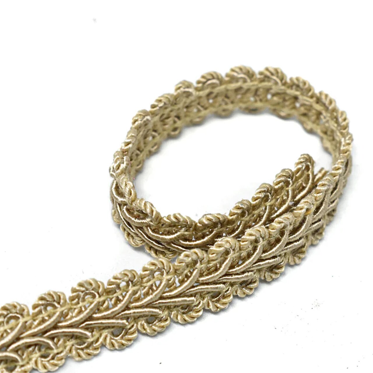 1 Yard Gold Floral Design Gimp Trim Decorative DIY Craft Ribbon 0.50 inch Width